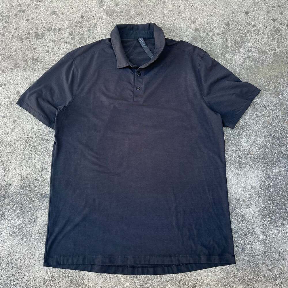 Lululemon Evolution Short Sleeve Polo Shirt Black Men's Size XL